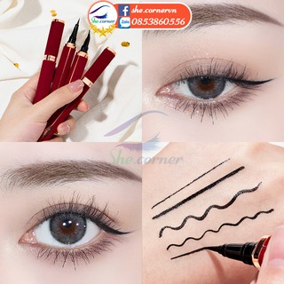 Bút kẻ mắt nước lâu trôi GECOMO Red Velvet Light Luxury 203009 nét mảnh dễ kẻ màu đen màu nâu