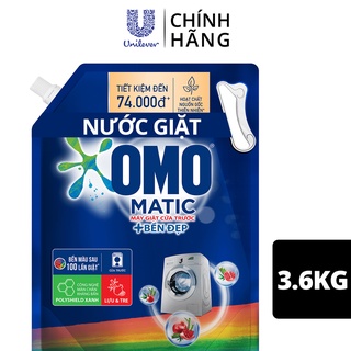 Túi Nước giặt Omo XANH dùng cho cửa trước Bền Đẹp Lựu &amp; Tre 3.6kg