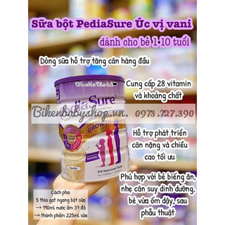 Sữa bột Pediasure 850gram date 10/2022