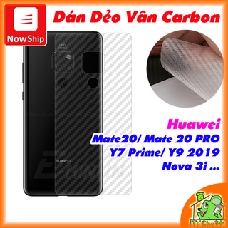 Dán Dẻo Carbon vân 3D Mặt Sau các dòng máy Huawei