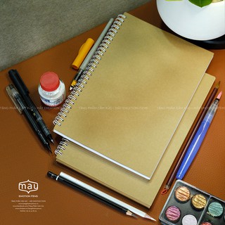 Sổ lò xo B5 bìa kraft cứng ruột kraft phong cách vintage