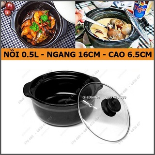 Nồi Tráng Men Chịu Nhiệt Nắp Kính Loại Nhỏ 0.5l - Phương Đông - 6401