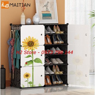 [NHIỀU LỰA CHỌN] - TỦ GIÀY 12 Ô (chia ô) CỬA HOA HƯỚNG DƯƠNG SIÊU SANG