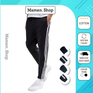 Quần Thể Thao Nỉ 3 Sọc dáng Unisex kiểu Mamen Shop, Quần jogger thể thao 3 sọc