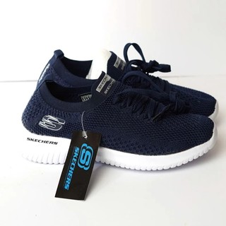 Giày thể thao Skech cổ chun nữ siêu nhẹ Knit mới- Navy