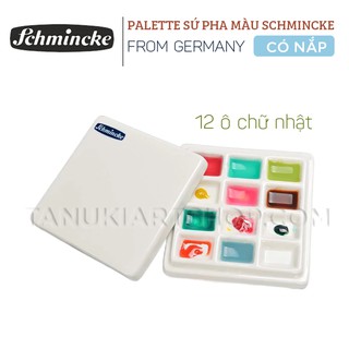 Palette sứ pha màu Schmincke 12 ô có kèm nắp