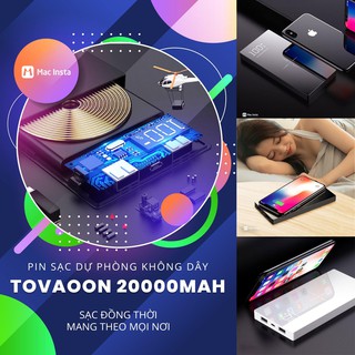 PIN SẠC DỰ PHÒNG KHÔNG DÂY 20000MAH TOVAVOON: THIẾT KẾ BẮT MẮT, TRÁNG GƯƠNG SANG TRỌNG - Home and Garden