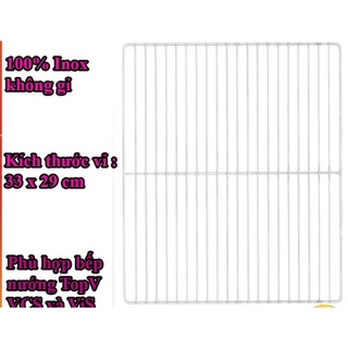Vỉ bếp nướng than, vỉ bếp nướng BBQ bằng inox, kt 33*29cm