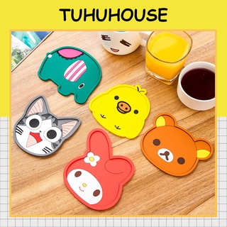 Lót ly silicon, miếng lót cốc, đế lót ly nhựa dẻo hoạt hình dễ thương chống trượt - Tuhu’s House