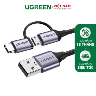 Dây sạc và truyền dữ liệu đa năng 2 trong 1 USB2.0 sang UGREEN US177