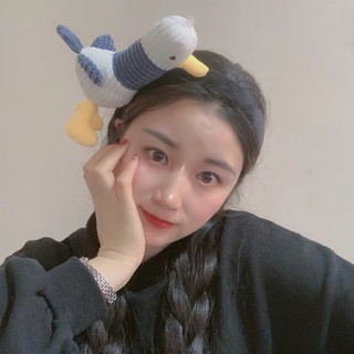 Cài tóc vịt khăn xanh cute| Hubeshop