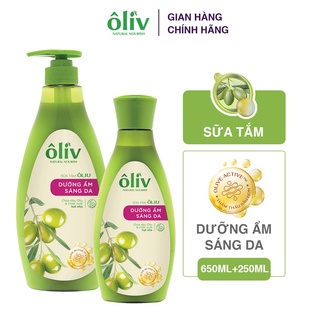 Combo 2 Sữa tắm Ôliv Dưỡng Ẩm Sáng Da 650ml + 250ml