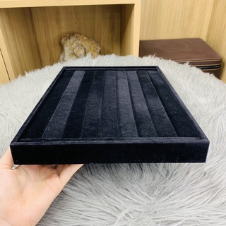 Khay trưng bày nhẫn CAO CẤP màu xám màu đen size 35x24x3cm (không nắp, bằng nhung)