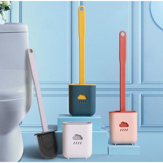 Dụng cụ chà rửa bồn cầu toa lét chất liệu silicon có kèm hộp đựng gọn gàng