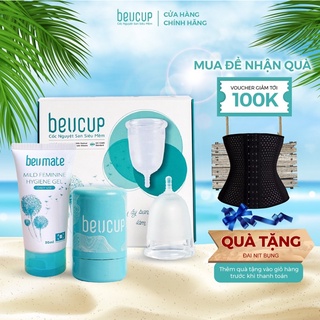 Combo 1 Bộ Cốc Nguyệt San BeUcup Silicol Siêu mềm và 1 Dung Dịch Vệ Sinh CNS Beumate