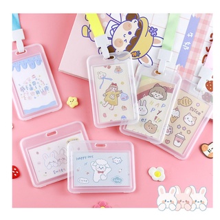 dây đeo thẻ kèm bảng tên hoạt hình mèo gấu cô gái cute