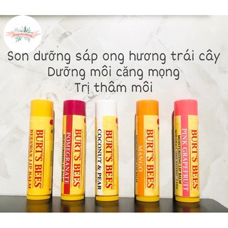 Son dưỡng Burt’s Bee Beeswax từ sáp ong, vitamin e, hương trái cây