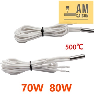 Đầu gia nhiệt Hotend 70W 80W 12V 24V chất lượng cao dây silicon đầu có khắc dấu cho máy in 3D