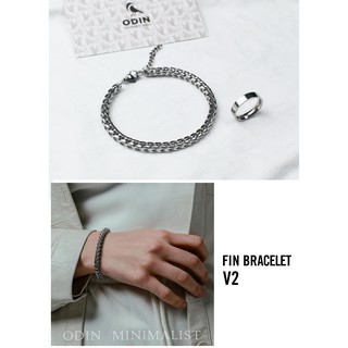 [TẶNG KÈM NHẪN] Vòng tay Chain thép Titanium - FIN V2