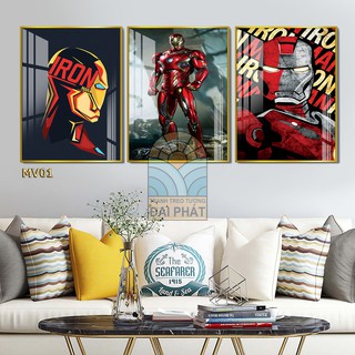 tranh tráng gương marvel anh hùng cho phòng ngủ bé trai siêu ngầu