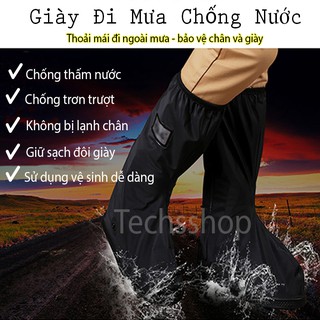 Bọc giày đi mưa - giày đi mưa ống cao - Ủng đi mưa - Bảo vệ đôi giày, chân không ướt khi đi mưa