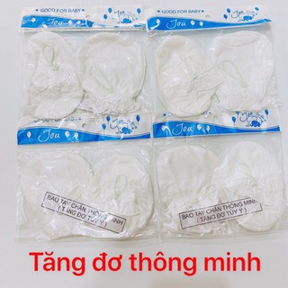 [CHÍNH HÃNG 100% COTTON]Bao Tay Bao Chân Tăng Đơ Thông Minh Jou , Bao Tay Bao Chân Sơ Sinh Chun Mềm