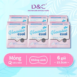 Băng vệ sinh thảo dược Glamiss Cool hàng ngày 16cm Combo 6 gói