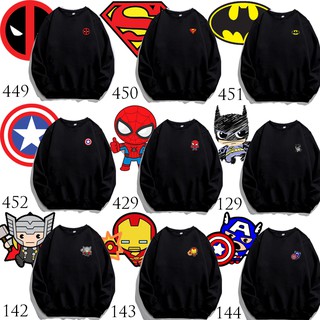 [Có VIDEO] Áo sweater - Áo nỉ bông tay dài UNISEX SIÊU ANH HÙNG - MÀU ĐEN