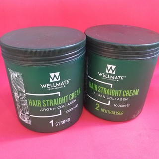 Thuốc duỗi tóc Wellmate Argan Collagen 1000ml x 2 ( Hũ số 1 và Hũ số 2 )