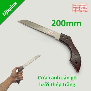Cưa cành cán gỗ cầm tay mini lưỡi thép 200mm siêu bền