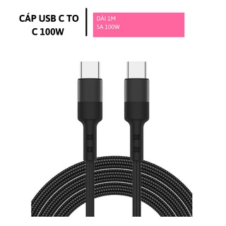 Cáp Sạc Nhanh USB TYPE C TO USB TYPE C 5A 100W - USB C TO USB C Dài 1m 100W