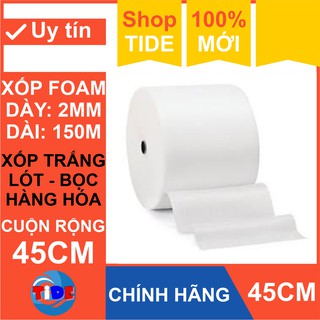 [Cuộn 150m x 45cm] Xốp chống sốc 2mm lót bọc hàng hóa – Màng xốp Foam dùng lót nền trong thi công sàn gỗ - Bọc đồ gốm sứ