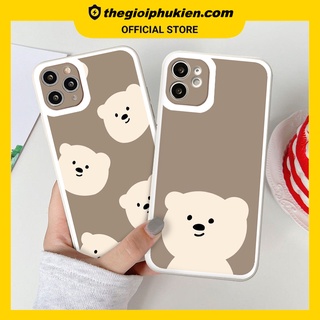 Ốp iphone - Ốp lưng iphone cạnh vuông viền camera Gấu nhếch môi dành cho ip 6 đến 14promax - ng143