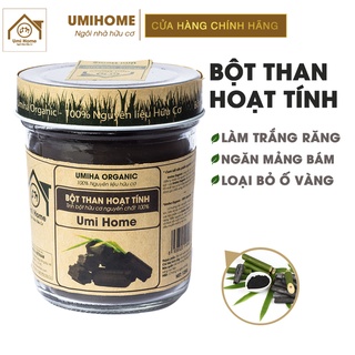 Bột Than Hoạt Tính hữu cơ UMIHOME 135g nguyên chất | Đánh trắng răng và ngăn ngừa mảng bám cao răng hiệu quả