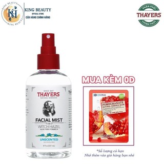 Nước Hoa Hồng Se Khít Lỗ Chân Lông Không Cồn Dạng Xịt Thayers Alcohol Free Witch Hazel Toner - Unscented 237ml