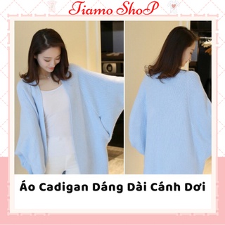 Áo Nữ Cardigan Dáng Dài Cánh Dơi, Áo Khoác Len Freesize, Hàng Đẹp