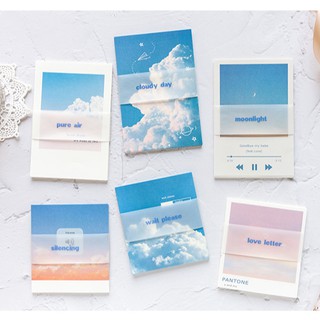 Giấy note màu mây trời trong xanh, mộng mơ trang trí planner bujo dán tường set note paper memo pad diy Stickerbosuashop