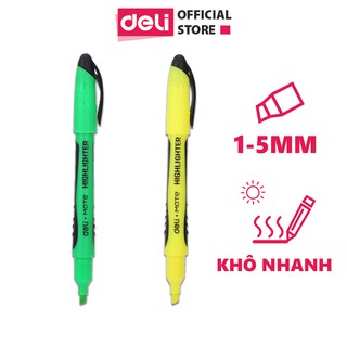 Bút nhấn dòng Deli 2 màu Xanh/Vàng - EU35150/EU35170