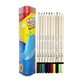 Bút Chì Màu Hộp Kim Loại Tam Giác SK-CP2004 - 24 Màu/Hộp - 8935276423319