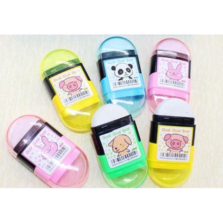 Tẩy động vật kèm gọt bút chì có thể xoay được T75 gôm cute tẩy dễ thương