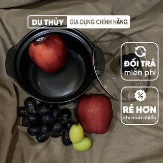 Nồi nấu mì cay Hàn Quốc đỉnh 9" chất đất nung cao cấp tráng men chống dính dày dặn, bền bỉ chịu nhiệt cao tiện dụng