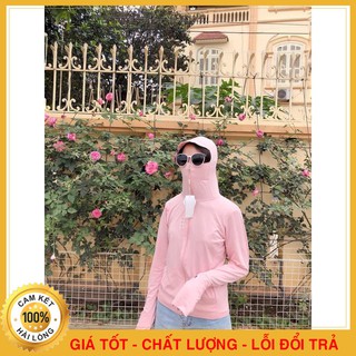 Áo chống nắng CHE MẶT vải Xuất có KHÓA TÚI