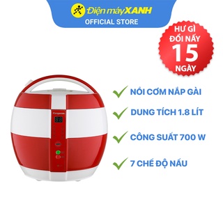 Nồi cơm điện nắp gài Kangaroo KG835 1.8 lít 700 W lòng nồi chống dính - Chính hãng BH 12 tháng