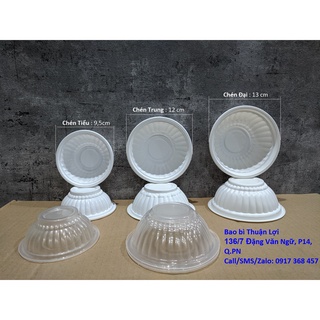 Chén nhựa / Tô nhựa dùng 1 lần [Lốc 20 cái] màu TRONG / TRẮNG SỮA : đựng thức ăn NÓNG hoặc LẠNH
