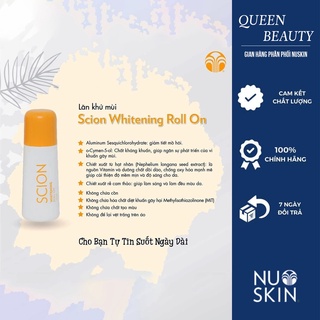 Lăn khử mùi Scion Nuskin 75ml ngăn mùi hôi nách không làm ố quần áo, làm sáng vùng da dưới cánh tay