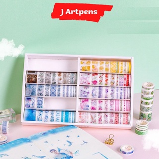 (Link Bán Tách Lẻ 10 - 15 Cuộn) Băng Dính Washi Tape Trang Trí Nhiều Chủ Đề Nguyên Hộp 100 - 120 Cuộn Bullet Journal