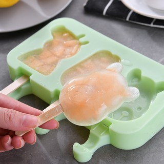 Khuôn làm kem tại nhà cho bé, mẫu mã màu sắc đa dạng, tặng kèm que gỗ