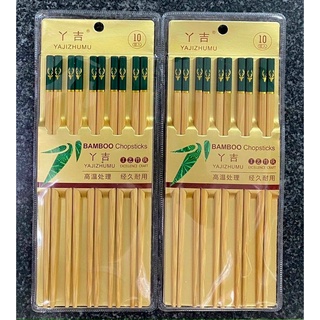 Vỉ 10 đôi đũa tre đầu xanh cổ vịt sang chảnh
