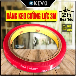 Băng Dính 2 Mặt Siêu Dính Cường Lực 3M - Băng Keo 2 Mặt Chịu Nhiệt Chịu Lực Dán Bề Mặt Nhựa Inox Nhôm Gỗ Gốm Kivo