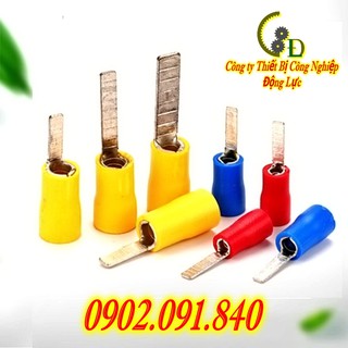 [100cái] Đầu cos (cốt) dây điện pin dẹp DBV 5.5-10-14 bọc nhựa, đầu cosse (cót) kim dẹt bấm dây điện 4-6mm, đầu nối điện